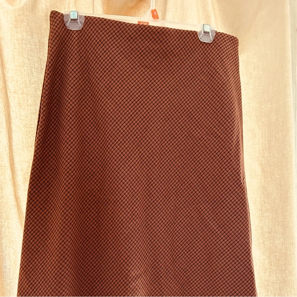 Brown check print a-line skirt - Picture 1 of 4